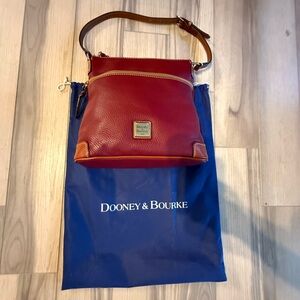 Dooney & Bourke Red and Tan Leather Crossbody